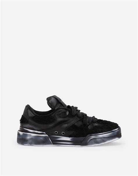 Terrycloth New Roma sneakers in Black for Men